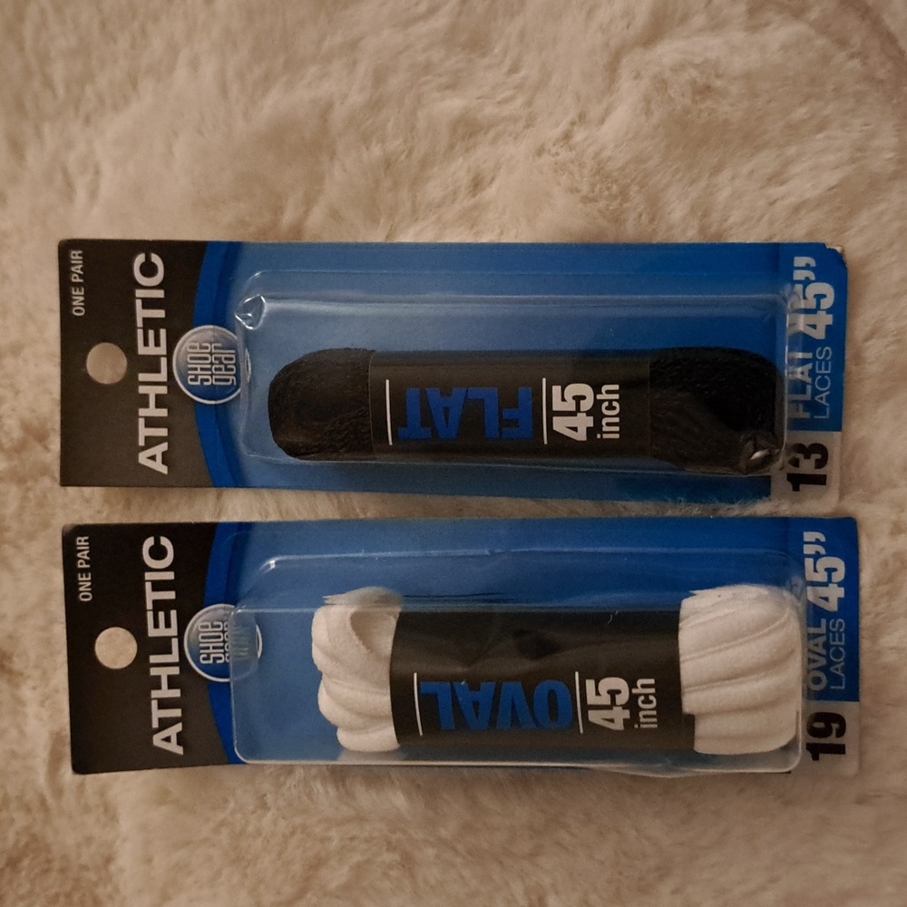 SHOE GEAR Athletic (2) Two Shoelaces Black & White NEW